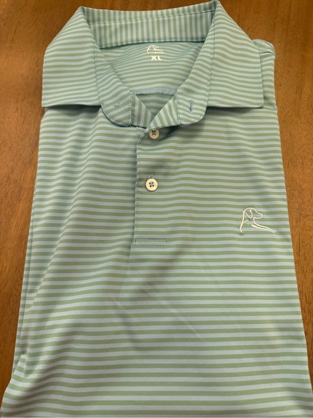 Rhoback Mint Striped Polo Shirt - XL